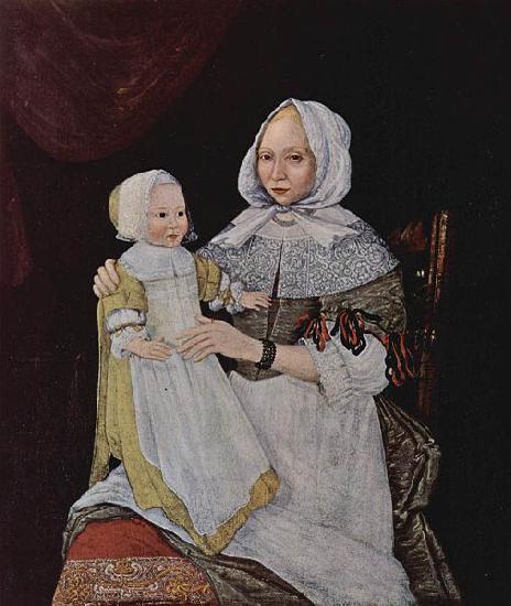 unknow artist Portrat der Mrs. Elisabeth Freake und ihrer Tochter Mary oil painting image